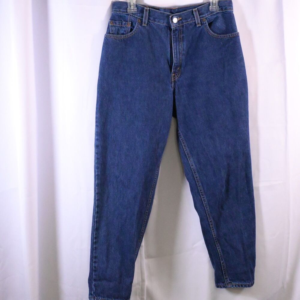 VTGLevi's 550 Relaxed Fit Tapered Leg Jeans Blue‎ 12 31x27 Petite Made in USA